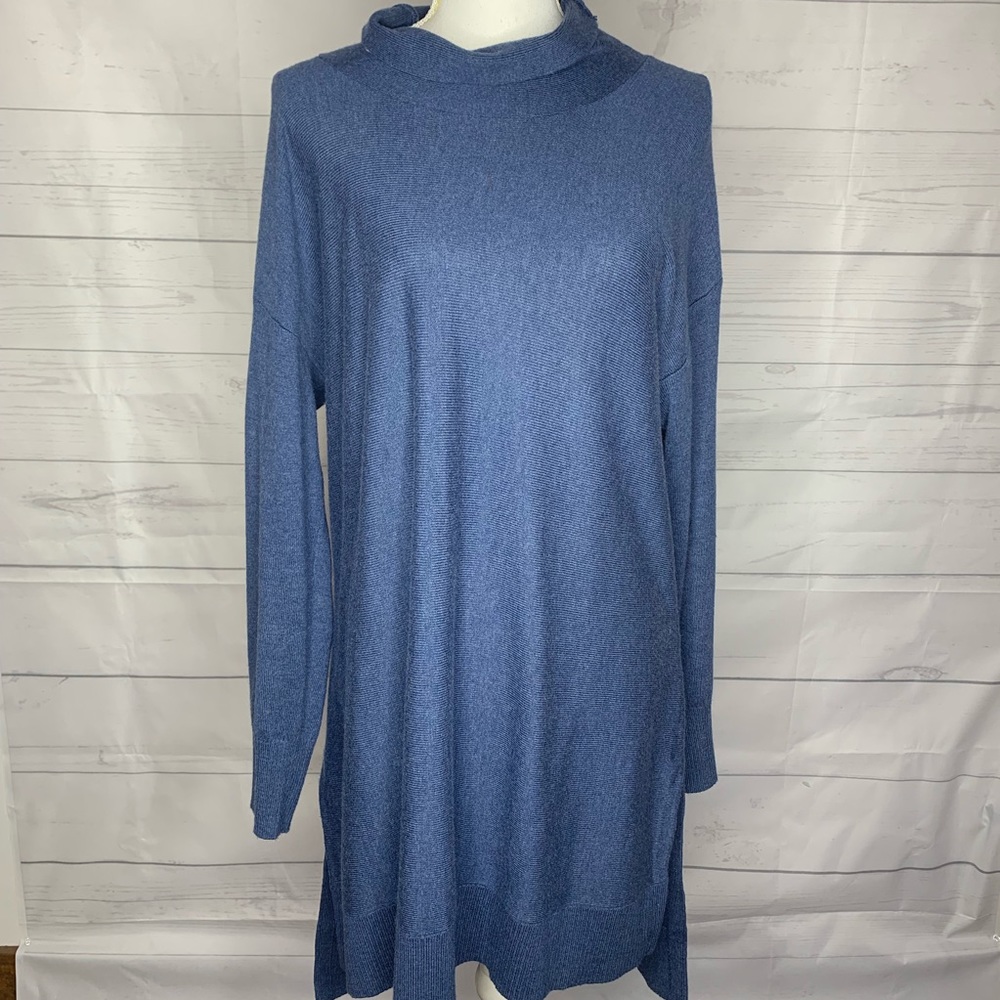 Soft Surroundings blue sweater tunic large